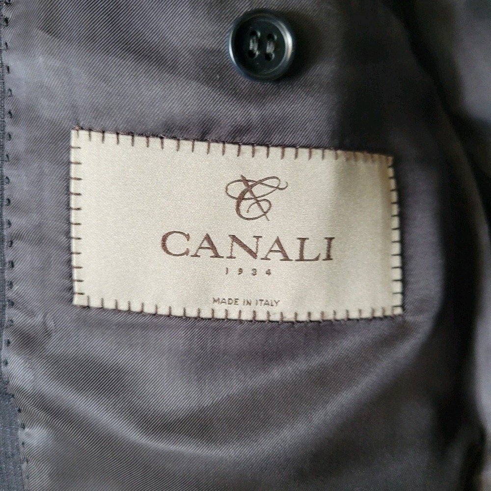 Canali 1934 "Travel" 100% Wool 2 Button Sportcoat Blazer Charcoal 42R US Size - Picture 6 of 11